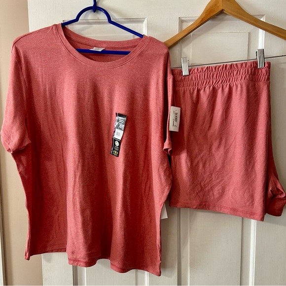 Womens Comfy Athletic Lounge Shorts w/ Top 2x Athletic Works - Picture 1 of 8